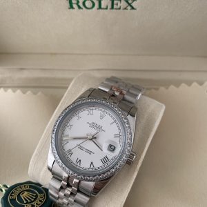 Rolex Dames Wit Romijnse Cijfers 36mm 05