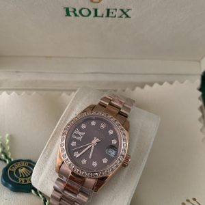 Rolex Dames  chocolate 28mm 08