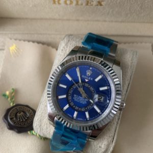 Rolex SkyDweller Blauwe Wijzerplaat Staal 05 (Wauw)🍀