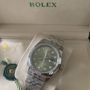 Rolex Dames Groen steentjes 36mm 12