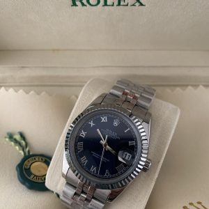Rolex Dames Blauw Romijns Cijfers 36mm