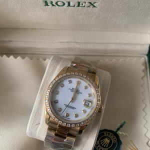 Rolex Dames Goud wit Rose steentjes 36mm